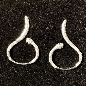 Silver Snake Dangle Earrings